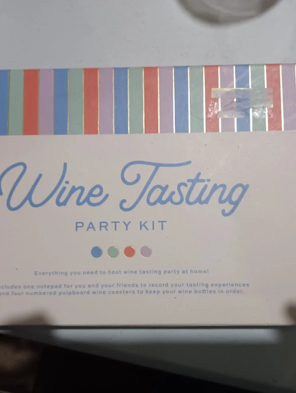 Wine Tasting Party Kit - Pastel Blue and Multicolor